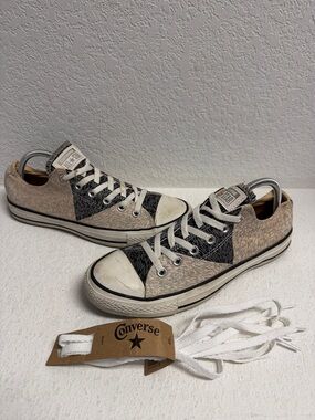 Converse Low Top Sneakers in Black & Beige Pattern reflective W 10 w new laces